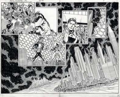 Wagner, Ron / Reinhold, Bill - original double page - Convergence : Green Lantern / Parallax #2 - (2015) | Catawiki