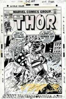 Gil Kane - Original Cover Art for Thor #208 (Marvel,1973). A mythic cover from the late 70s penciled by Gil Kane - | Heritage