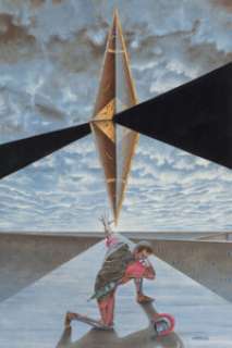 Lou Harrison (American, 20/21st century). Hellraiser, interior illustration, 1990. Oil on board. 19-1/2 x 13 inches (49.... | Heritage