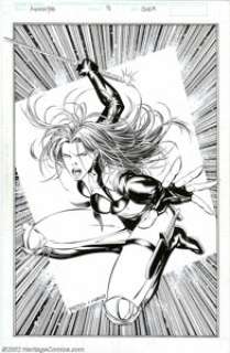 Andy Park and Marlo Alquiza - Original Cover Art for Avengelyne #1/2 (Maximum Press, 1996). Here‘s a stunning -