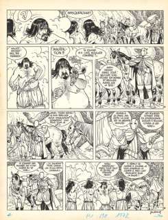 André Juillard - Planche originale n°09 issue de l‘histoire Scène de chasse à Vincenne, prépubliée dans Pif Gadget n°644 du 28 juillet 1981 - Rendez-vous à Chantilly - Masquerouge