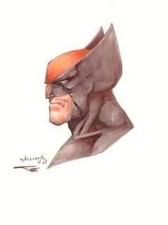 Alex Sinclair, Scott Williams - Wolverine Side Portrait Color Art - Signed Pencil & Ink Art By Scott Williams & Colors By Alex Sinclair