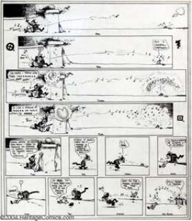 George Herriman - Krazy Kat Sunday Comic Strip Original Art (King Features Syndicate, undated). Krazy sings her - | Heritage