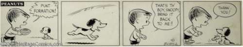 Charles Schulz - Peanuts Daily Comic Strip Original Art, dated 9-1-51 (United Feature Syndicate, 1951). Snoopy - | Heritage