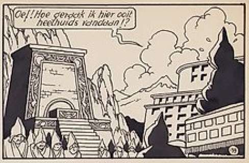 De Moor, Bob - 1 Original page - Nonkel Zigomar, Snoe en Snolleke - De Blauwe vinger (plaat 35 / stroken 137-140) - 1953 | Catawiki