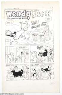Marty Taras (attributed) - Spooky Spooktown Complete 5-page Story "Wendy Meets Snappy" Original Art -