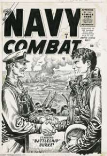 Joe Maneely (attributed) - Navy Combat #6 Cover Original Art (Atlas, 1956). Joe Maneely spotlights a warm - | Heritage