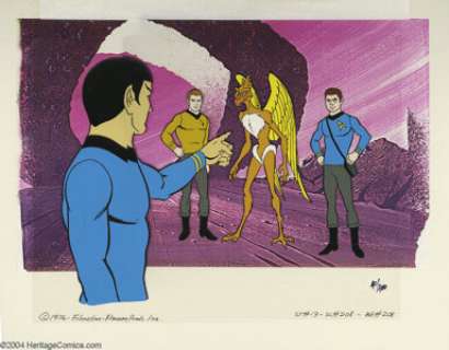 Filmation Studios - "Star Trek" Hand Painted Limited Edition Cel (40/400) (1973). Standing before the -