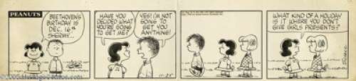 Charles Schulz - Peanuts Daily Comic Strip Original Art, dated 11-25-60 (King Feature Syndicate, 1960). Shermy - | Heritage