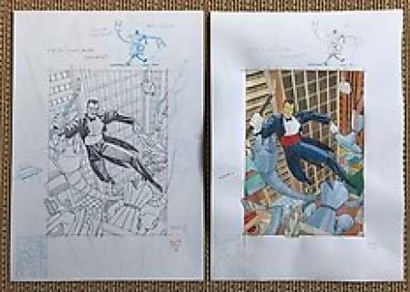 Torres, Daniel - 2 Dessin préliminaire original + dessin original en couleurs - Opium - 1989 | Catawiki