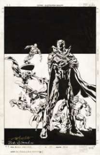 Sal Velluto and Bob Almond - Black Panther #35 Cover Original Art (Marvel, 2001). Dr. Strange, Silver Surfer, -