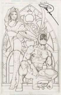 Billy Tucci and Poly Wilfredo Feliciano - Shi/Daredevil Preliminary Cover Original Art (1996). The gorgeous -