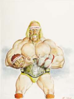 Mort Drucker - Mad #264 "Hulk Hogan vs. Alfred" Cover Original Art  (EC, 1986).  What, him worry? - | Heritage