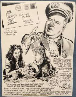 Murray, Feg | Original drawing  - Vincent Price, Virginia Field and W.C.Fields  - Seein’Stars  - (1940) | Catawiki