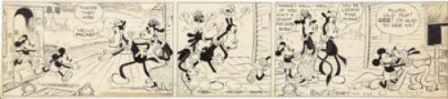 Floyd Gottfredson Mickey Mouse "The Bat Bandit" Daily Comic Strip Original Art, dated 7-27-34 (Walt - | Heritage