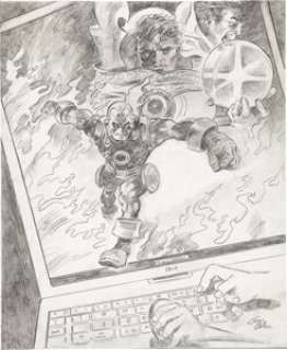 Gene Colan and Dave Gutierrez - Iron Man, Doctor Strange, and Dracula Illustration Original Art, Group of 2 -