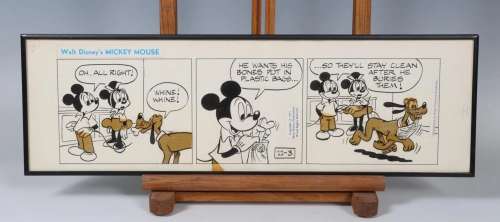 Walt Disney (studio) Mickey Mouse, 1977 Strip original en trois… | misc / divers