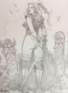 Aouamri, Mohamed - 1 Original drawing - La walkyrie - 2022 | Catawiki