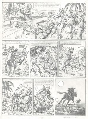 Teun Berserik | Blake et Mortimer, Le dernier Espadon, planche originale à la mine de plomb. | Septimus