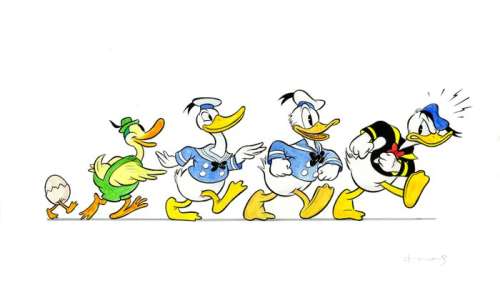 Tony Fernandez - Donald Duck’s Evolution - Original Painting - 65 x 39 cm | Catawiki