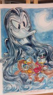 Alessandro Gottardo - 1 Watercolour - Donald Duck - "Amelia: notti magiche" - 2022 | Catawiki