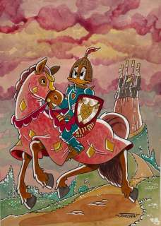 Julian Jordan - 1 Original colour drawing - Uncle Scrooge - "The Duck Knight" | Catawiki