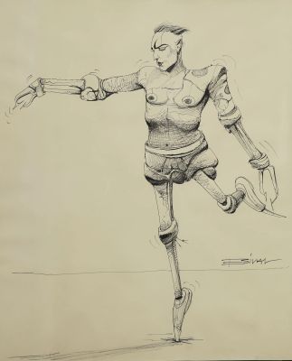 Lot 71 - Enki Bilal (né en 1951) Androïde circa 1975 Feutre sur papier signé… | Fauve Paris