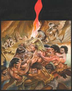 André Cheret - Couverture originale du magazine bimestriel n°14. Contour noir au feutre - Rahan