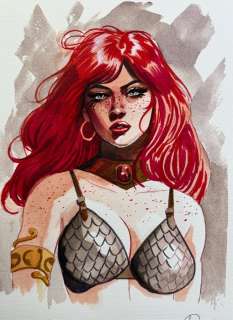 Candita, Giuseppe - 1 Original colour drawing - Red Sonja - Young Red Sonja - 2024 | Catawiki