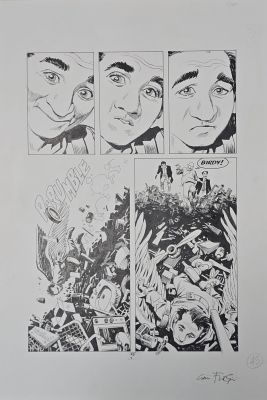 Tavola originale Giovanni Freghieri per Dylan Dog n. 109 “il Volo dello Struzzo” pag. 45 | Venere Comic Art
