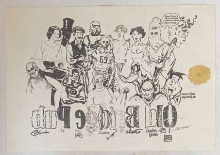 Giardino, Venturi, Gabos, Palumbo, Baldazzini, Barbieri, Ruggeri - 1 Original drawing - Old Bridge Pub | Catawiki