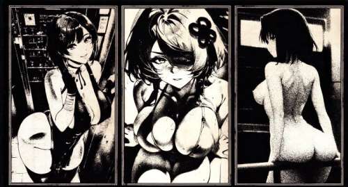 Æ (XX-XXI) - Cyber-Girls Bundle (x3) - “Koharu”, “Reika” & “Shizuka”, (2024) + BOOKLET - Hand painted + CoA | Catawiki