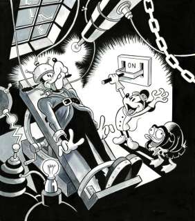 Tony Fernandez - Mickey and Goofy Inspired By Frankenstein – Large Halloween Painting | Catawiki