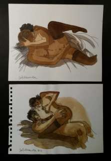 Alessandra, Joël | 2 erotic drawings from p.69 of â€œEscales en femmes inconnuesâ€  - (2013) | Catawiki
