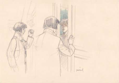 Juillard, André - 1 Original preliminary drawing - Le Cahier bleu - Planche 44 - 1993 | Catawiki