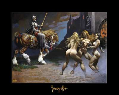 Castle of Sin - Frank Frazett - Signature Engraved in Gold - Varnished - Canvas 28/75 - FF Golden Collection | Catawiki