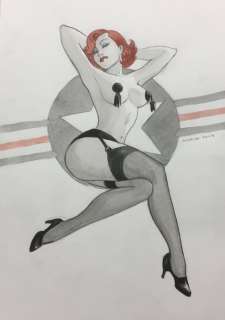 Marini, Enrico - 1 Original colour drawing - Noir Burlesque - Caprice - 2024 | Catawiki