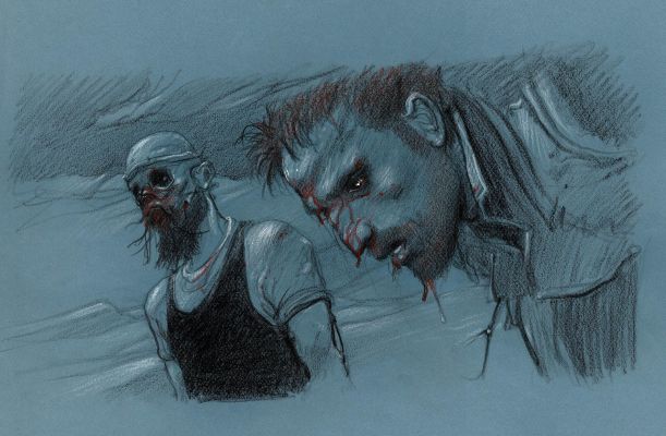 Enki Bilal | Lot 323 - La couleur de l’air, double case originale à la gouache de couleur et aux pastels gras pour cet album publié en 2014 chez Casterman. | Septimus