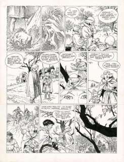 Hermann - Planche originale n°35, prépubliée dans Vécu n°6 d‘août 1985. Présence de salissures superficielles au dos de la planche - Eloïse de Montgri - Les Tours de Bois-Maury