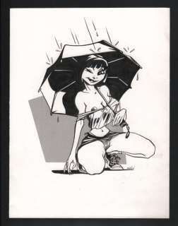 Vleeschouwer, Willem - 1 Original drawing - Plenty plaatjes - Girl with Umbrella - 2022 | Catawiki