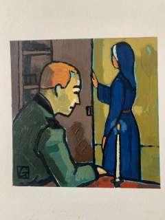 Götting, Jean-Claude - 1 Original colour drawing - La Religieuse - 1995 | Catawiki