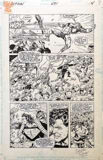 Jackson Guice Denis Rodier - Action Comics #691 Pg 4 (Dc, 1993) Black Costume, Reign of the Supermen