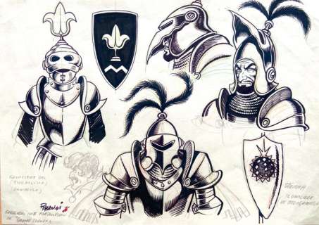 Romanini, Giovanni - 1 Original preliminary drawing - Compagnia della Forca | Catawiki