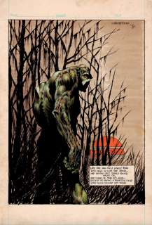 Bernie  Wrightson - Swamp thing (pre-issue #1 published dc ad art promoting swampthing #1) drawn, hand colored, hand lettered illustration all by wrightson! 1972