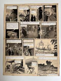 Craenhals, François - 1 Original page - Rémy et Ghislaine T1 - Le Cas étrange de Mr. de Bonneval p.8 - 1951 | Catawiki