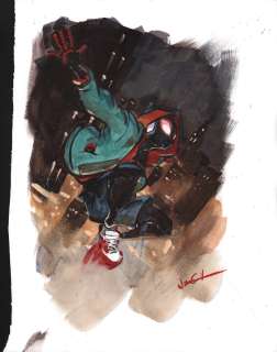 Javier Garron - Miles Morales Spider-Man Painted Art Commission - Signed