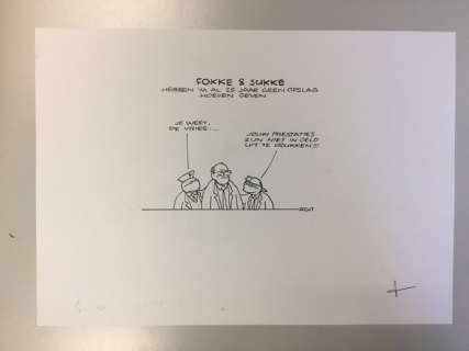 Jean-Marc van Tol - 1 Original drawing - Fokke & Sukke - 25 jaar geen opslag - 2008 | Catawiki