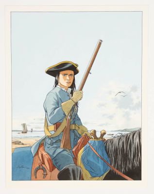 Patrice Pellerin - L‘Épervier Illustration original art (2021). Magnificent large-format portrait of the renowned…