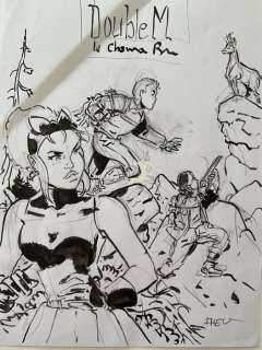 Meynet, Félix - 1 Original preliminary drawing - Double M - Le Chamois Blanc - Projet de couverture - 2017 | Catawiki