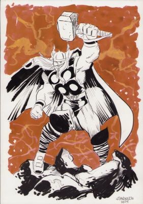 Caracuzzo, Giancarlo - 1 Original colour drawing - Thor - 2025 | Catawiki